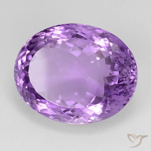 Amatista Violeta púrpura intenso natural de 28.46 ct, Ovalada, IF