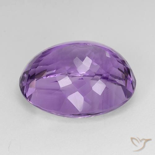 Amatista Violeta púrpura intenso natural de 28.46 ct, Ovalada, IF