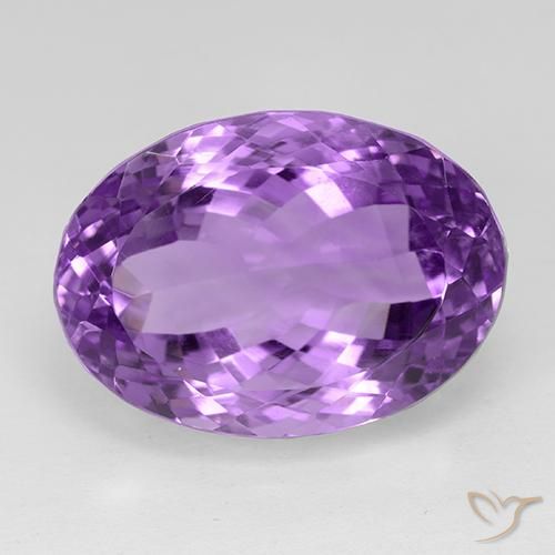 29.67ct Natural Violeta rosáceo oscuro Amatista, Ovalada, IF