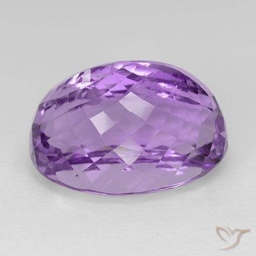 Amatista Violeta rosáceo oscuro natural de 29.67 ct, Ovalada, IF