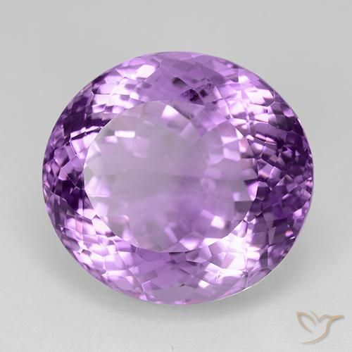 Amatista Violeta rosado natural de 31.90 ct, Ovalada, VVS