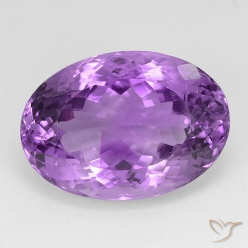 31.04ct Natural Violeta púrpura Amatista, Ovalada, IF