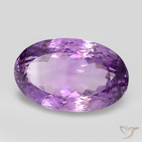 Amatista Violeta púrpura medio natural de 26.39 ct, Ovalada, VVS