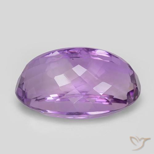 Amatista Violeta púrpura medio natural de 26.39 ct, Ovalada, VVS