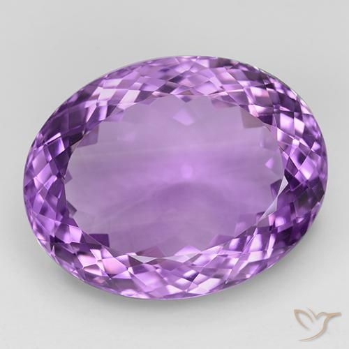 35.44ct Natural Violeta púrpura medio Amatista, Ovalada, IF
