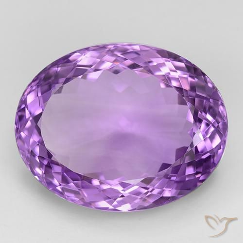 Amatista Violeta púrpura medio natural de 35.44 ct, Ovalada, IF