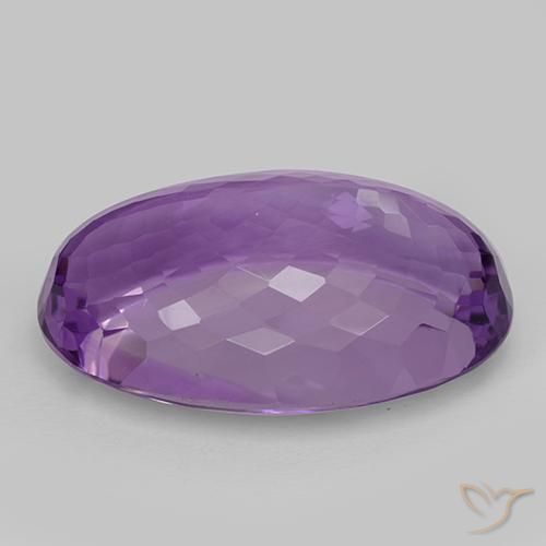 Amatista Violeta medio natural de 33.63 ct, Ovalada, IF