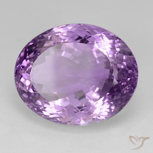 Amatista Violeta púrpura medio natural de 32.18 ct, Ovalada, VVS