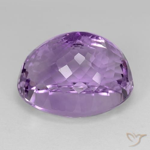 Amatista Violeta púrpura medio natural de 32.18 ct, Ovalada, VVS