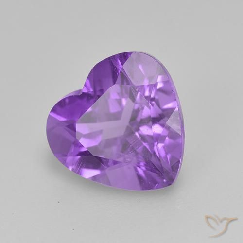 Amatista Violeta vívido natural de 1.77 ct, Corazón, VS