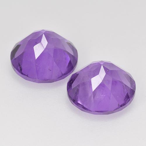 Gemas de amatista violeta claro medio natural de 3,56 ct, corte redondo, VS