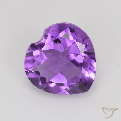 1.44ct Natural Violeta vívido Amatista, Corazón, VS