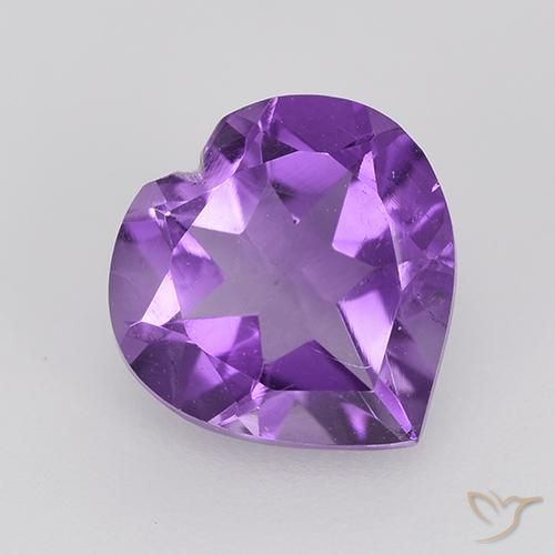 1.55ct Natural Violeta intenso Amatista, Corazón, VS