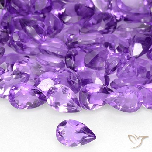 0.38ct Natural Violeta púrpura intenso Amatista, En forma de pera, VVS-VS