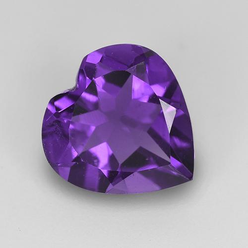 Amatista Violeta intenso natural de 1.50 ct, Forma de corazón, VS