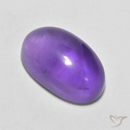 Amatista Violeta medio natural de 4.66 ct, Ovalada, Transparente