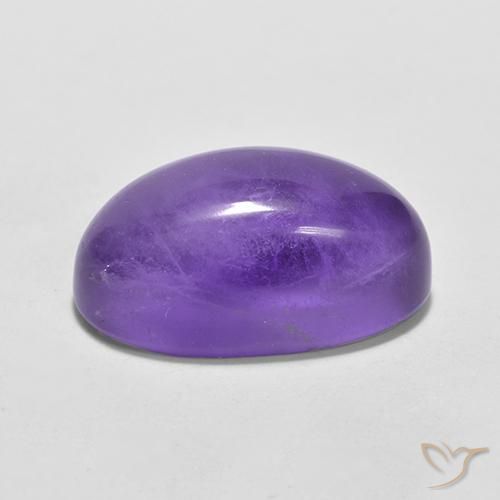 Amatista Violeta medio natural de 4.66 ct, Ovalada, Transparente