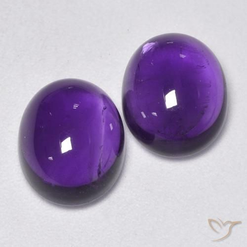 Gemas de Amatista Violeta claro medio natural de 5.64 ct, Ovalada, Transparente