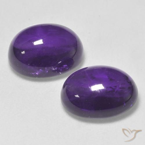 Gemas de Amatista Violeta claro medio natural de 5.64 ct, Ovalada, Transparente