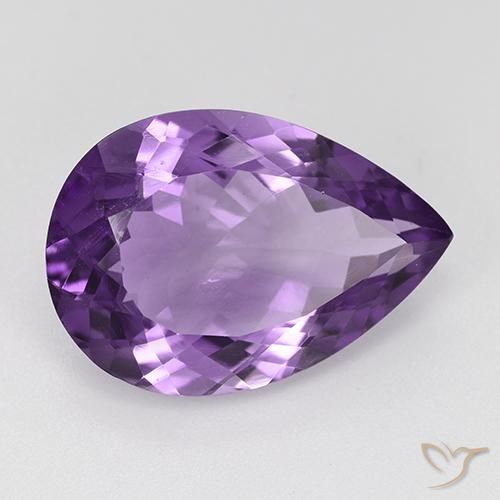Amatista Violeta púrpura medio natural de 8.55 ct, En forma de pera, VS