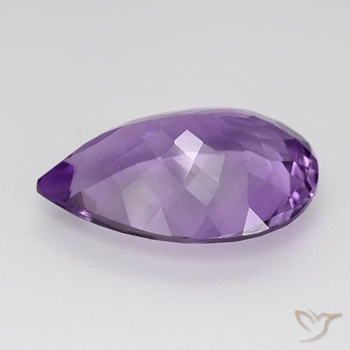 Amatista Violeta púrpura medio natural de 8.55 ct, En forma de pera, VS