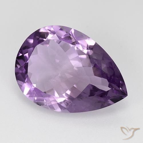 Amatista Violeta oscuro natural de 9.04 ct, En forma de pera, VS