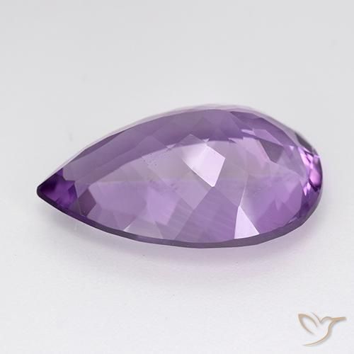 Amatista Violeta oscuro natural de 9.04 ct, En forma de pera, VS