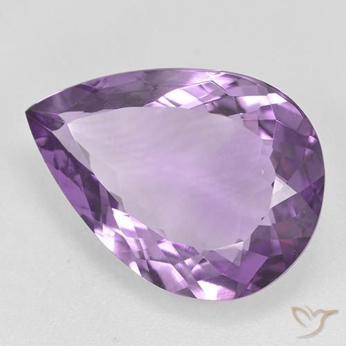 Amatista Violeta medio claro natural de 7.98 ct, En forma de pera, VVS-VS