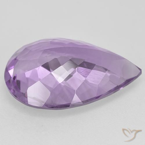 Amatista Violeta medio claro natural de 7.98 ct, En forma de pera, VVS-VS