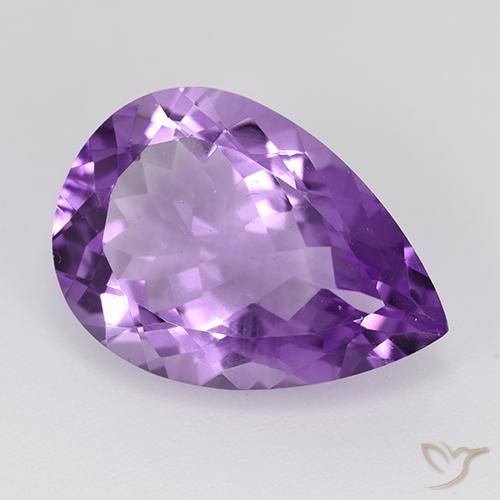 Amatista Violeta púrpura medio natural de 8.73 ct, En forma de pera, VVS-VS