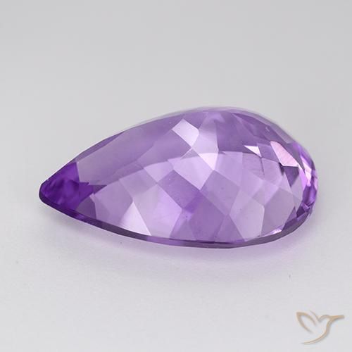 Amatista Violeta púrpura medio natural de 8.73 ct, En forma de pera, VVS-VS