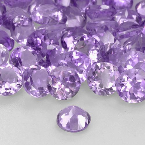 Gemas de Amatista Violeta natural de 2.42 ct, Corte Redondo, VS