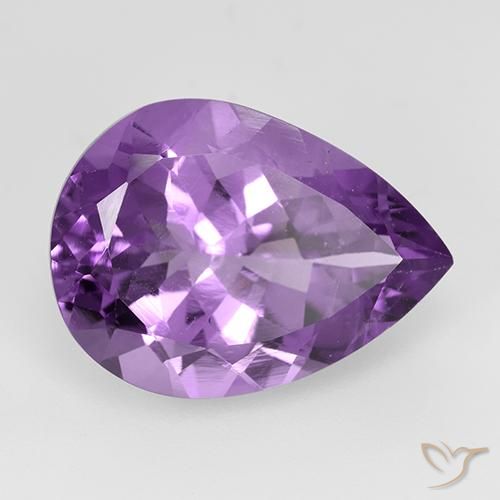 Amatista Violeta púrpura natural de 7.02 ct, En forma de pera, VVS-VS