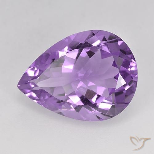 Amatista Violeta púrpura natural de 6.86 ct, En forma de pera, VVS-VS