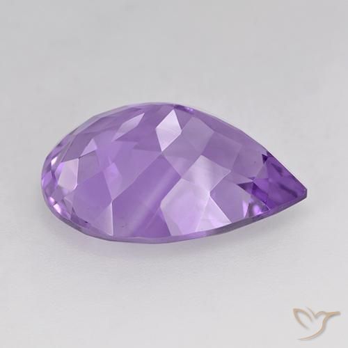 Amatista Violeta púrpura natural de 6.86 ct, En forma de pera, VVS-VS