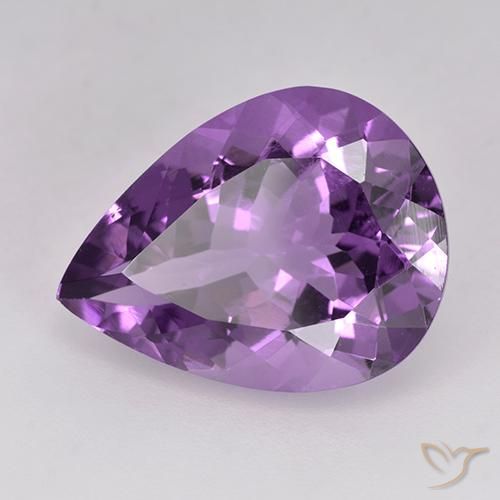 Amatista Violeta púrpura natural de 5.67 ct, En forma de pera, VS