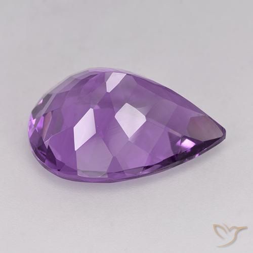 Amatista Violeta púrpura natural de 5.67 ct, En forma de pera, VS