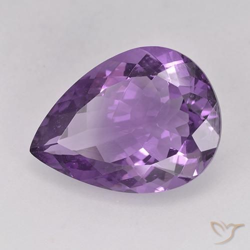 Amatista Violeta púrpura natural de 6.43 ct, En forma de pera, VVS