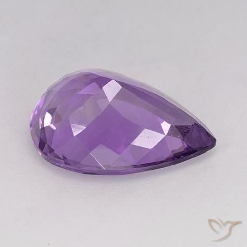 Amatista Violeta púrpura natural de 6.43 ct, En forma de pera, VVS