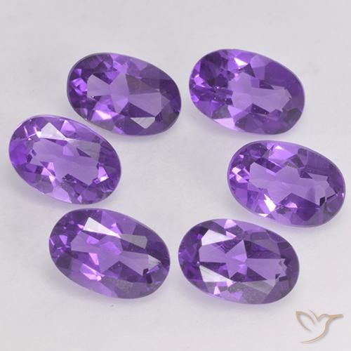 Gemas de Amatista Violeta medio natural de 2.61 ct, Ovalada, VVS-VS
