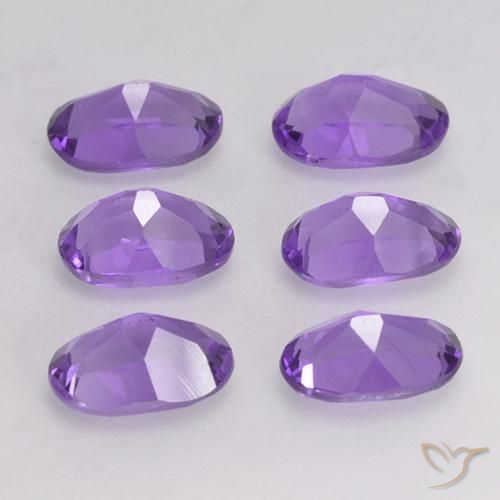 Gemas de Amatista Violeta medio natural de 2.61 ct, Ovalada, VVS-VS