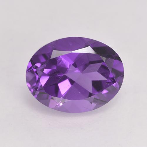 Amatista Violeta intenso natural de 1.90 ct, Corte Óvalo, VVS-VS