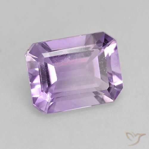 Amatista Violeta rosáceo claro natural de 2.06 ct, Corte Octágono / Esmeralda, VS