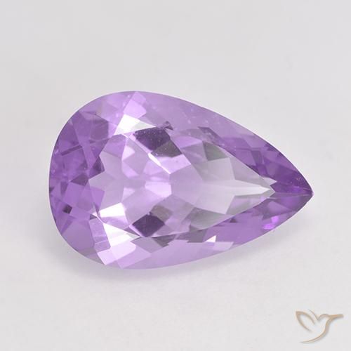 Amatista Violeta medio natural de 4.45 ct, En forma de pera, VS