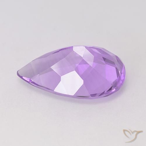 Amatista Violeta medio natural de 4.45 ct, En forma de pera, VS