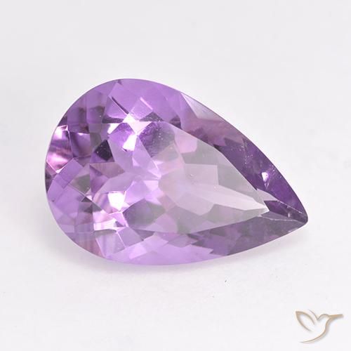 Amatista Violeta rosado medio natural de 4.85 ct, En forma de pera, VS