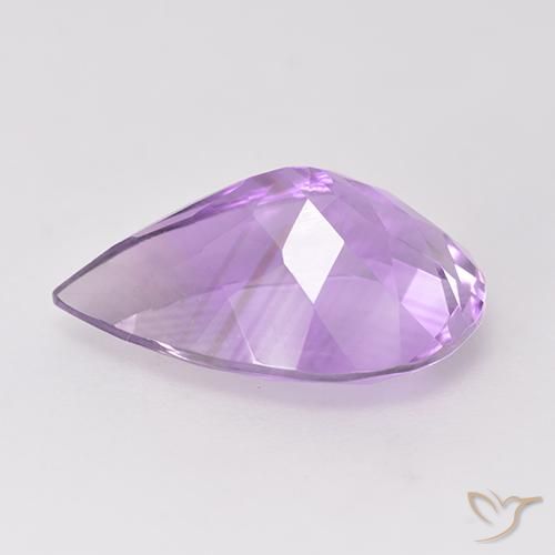 Amatista Violeta rosado medio natural de 4.85 ct, En forma de pera, VS