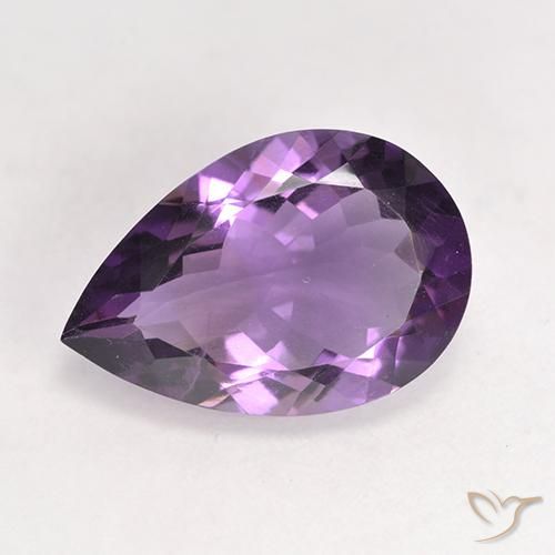 4.56ct Natural Violeta medio Amatista, En forma de pera, VS