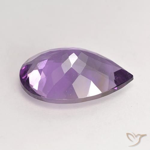 Amatista Violeta medio natural de 4.56 ct, En forma de pera, VS