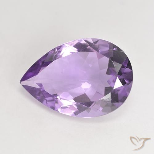Amatista Violeta medio natural de 4.46 ct, En forma de pera, VVS-VS